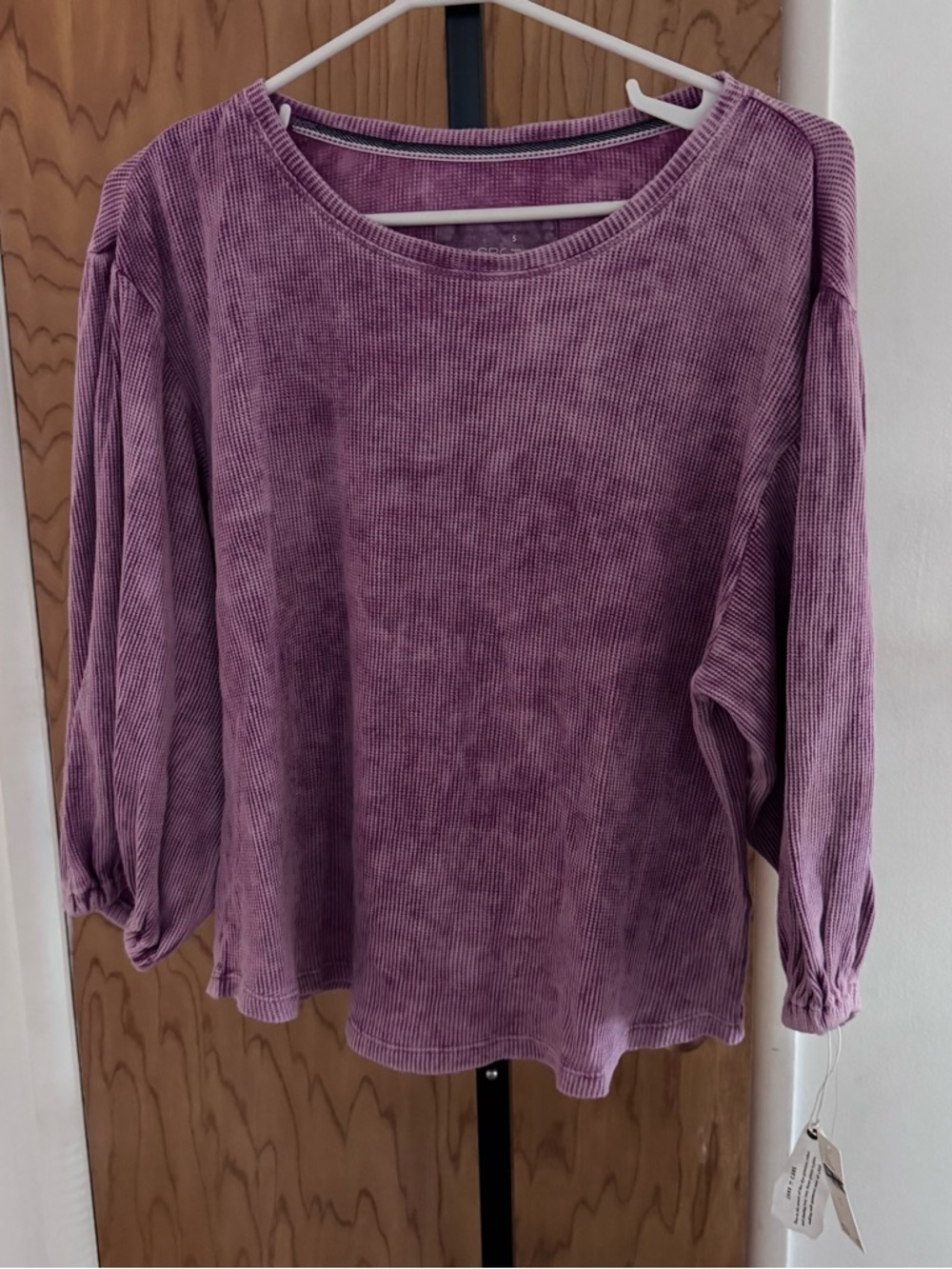 Pilcro Relaxed Corded Long-Sleeve Top in Lavender women small